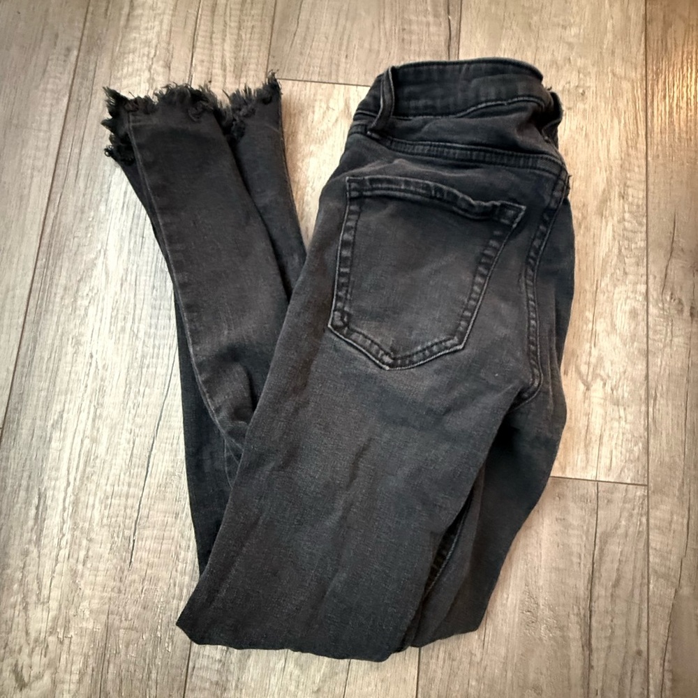 Wild Fable Black Frayed Hem Skinny Jeans